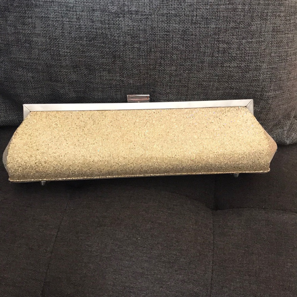 Gold glitter evening purse